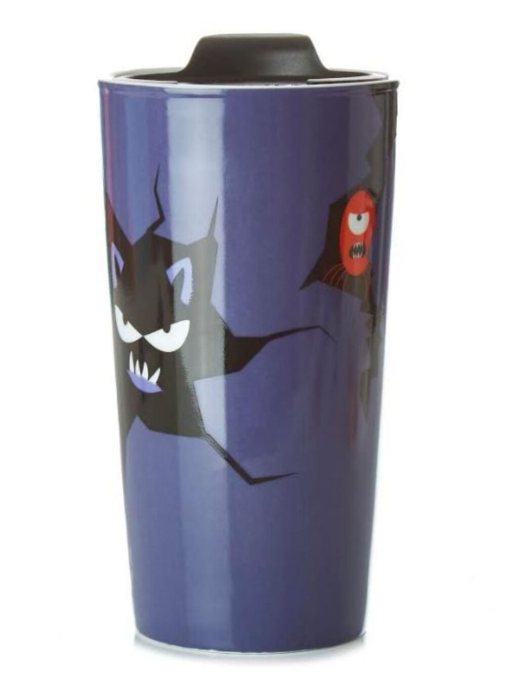 DAVIDsTEA 2018 Halloween Monster To Go Ceramic Travel Mug Purple Black Lid